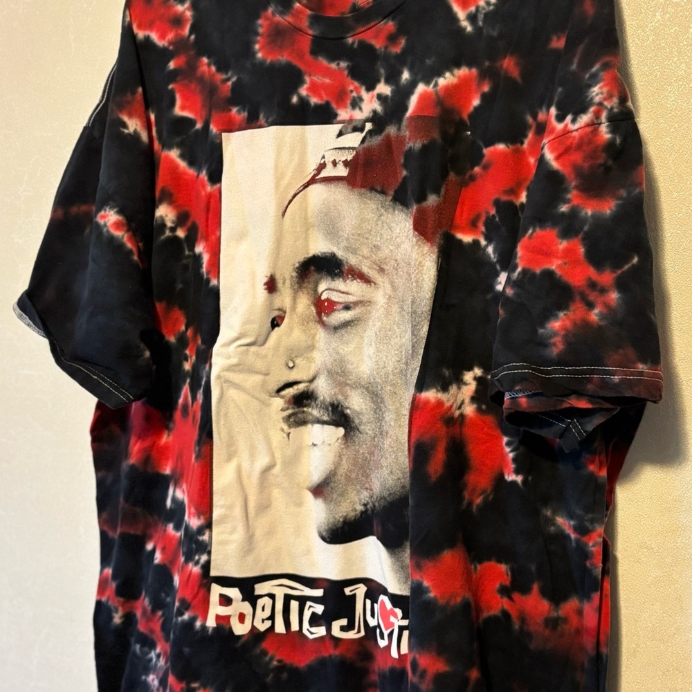 Poetic Justice Red and Black Tie-Dye T-Shirt - Picture 2 of 4